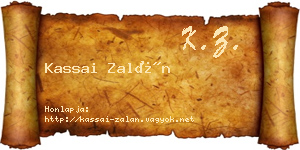 Kassai Zalán névjegykártya